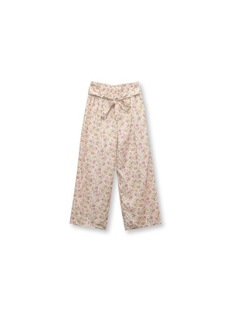 Pantalón De Niña Flores Beige (2 A 12 Años) Colloky-0