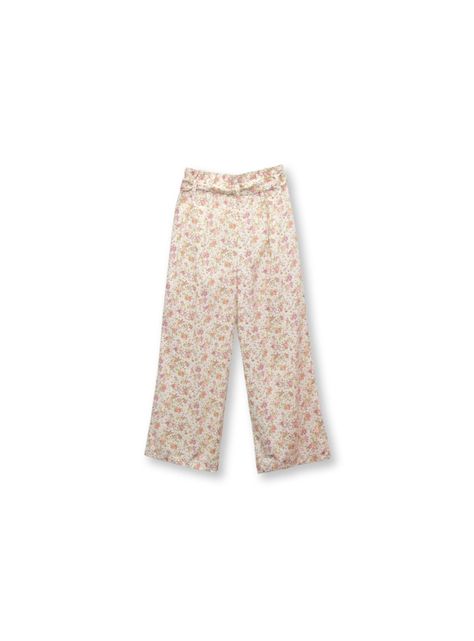 Pantalón De Niña Flores Beige (2 A 12 Años) Colloky-1