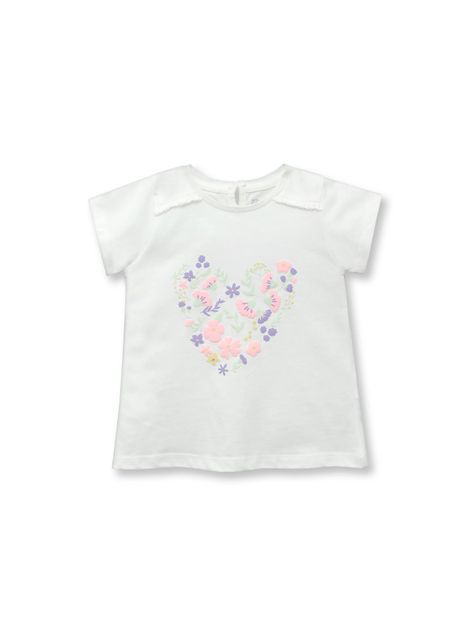 Polera De Bebé Niña Corazon Blanco (3 A 36 Meses) Colloky-0