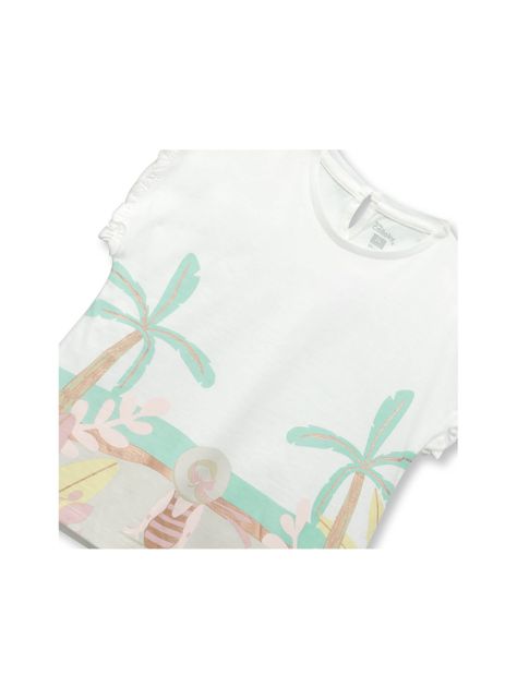 Polera De Bebé Niña Tropical Blanco (3 A 36 Meses) Colloky-2