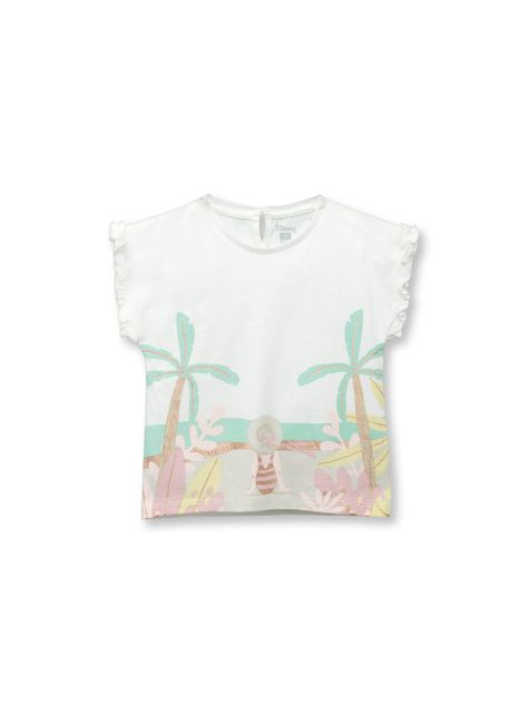 Polera De Bebé Niña Tropical Blanco (3 A 36 Meses) Colloky-0