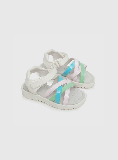 Sandalia Niña Con Velcro Blanco (21 A 27) Colloky-0