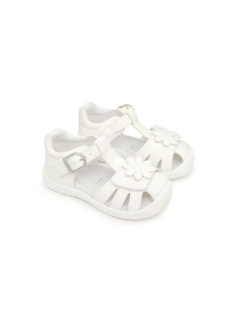 Sandalia De Niña Doble Ajuste Blanco (21 A 27) Colloky-0