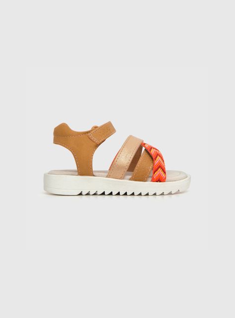 Sandalia De Niña Velcro Etnica Café (21 A 27) Colloky-1