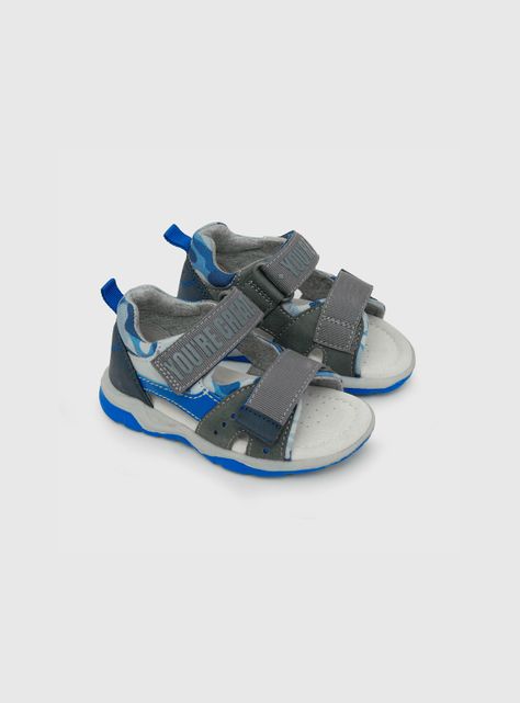 Sandalia De Niño 2 Velcros Gris (21 A 27) Colloky-0
