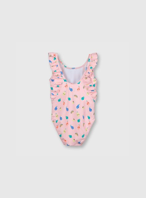 Traje De Baño Niña Rosado (3 A 36 Meses) Colloky-1
