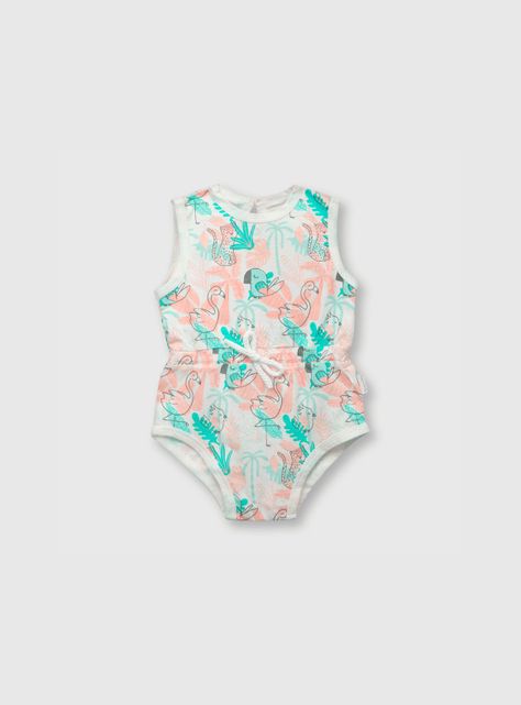 Osito De Bebe Niña Safari Blanco (0 A 9 Meses) Colloky-0