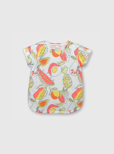 Polera De Niña Frutas Blanco (2 A 12 Años) Colloky-0