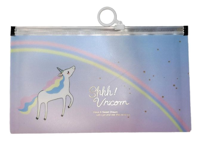 Estuche Porta Mascarillas Unicornio Niña Con Cierre Modelo 3-0
