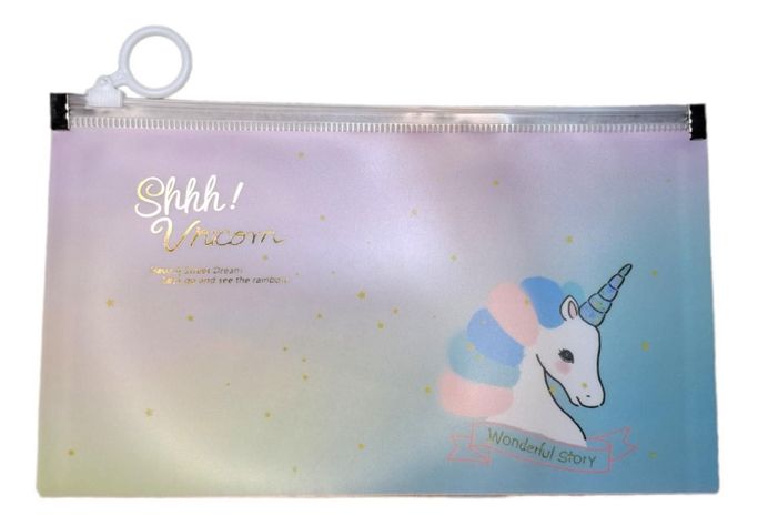 Estuche Porta Mascarillas Unicornio Niña Con Cierre Modelo 2-0