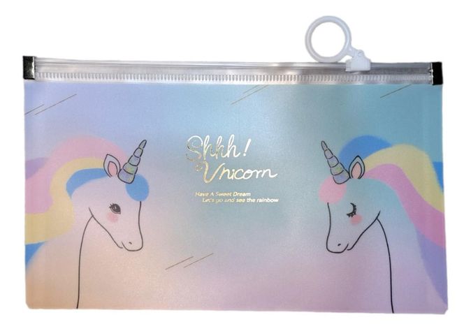 Estuche Porta Mascarillas Unicornio Niña Con Cierre Modelo 4-0