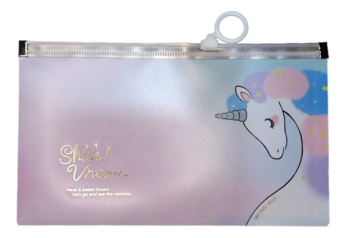 Estuche Porta Mascarillas Unicornio Niña Con Cierre Modelo 1-0