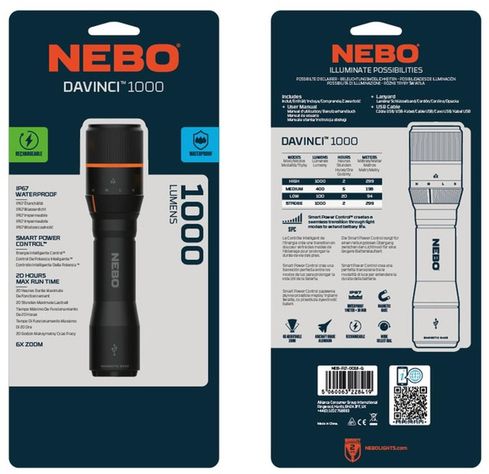 Linterna de mano Recargable NEBO Davinci™ 1000 Lúmenes-7