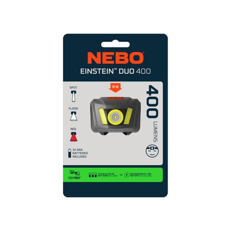 Linterna Frontal Recargable/Pilas NEBO Einstein DUO 400 Lúmenes-4