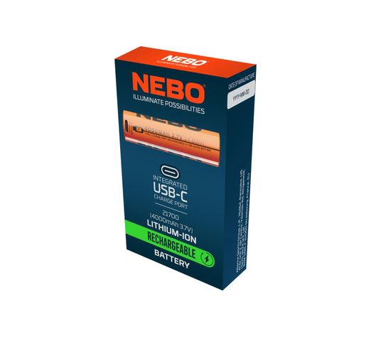Batería Recargable 21700 NEBO 4000 mAh Puerto USB-C-2