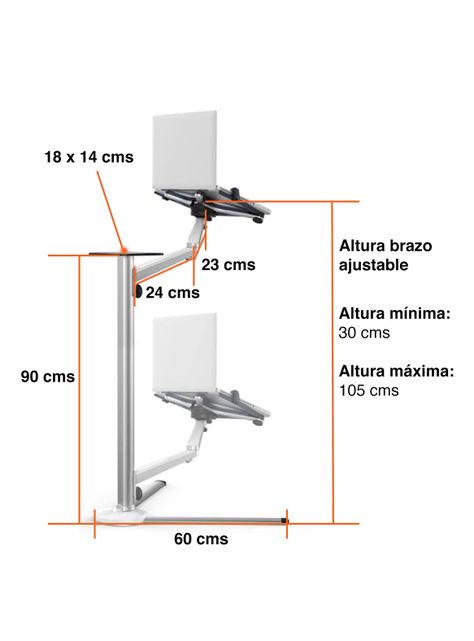 Stand para Notebook Macbook iPad aluminio 105 cms	-7