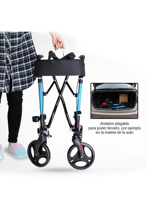 Burrito Andador con ruedas y asiento Ortopédico plegable-5
