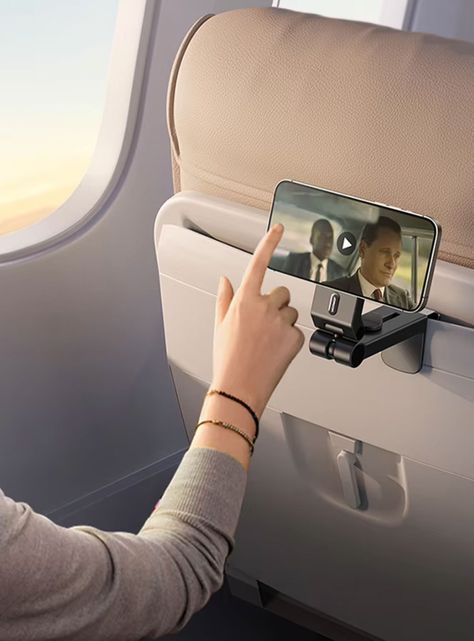 Soporte celular avión viajes para bordes con prensa-2