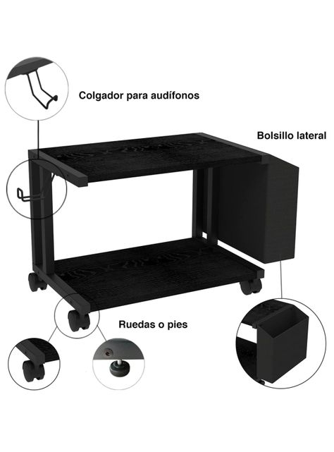 Mueble para impresora mesa con ruedas -5