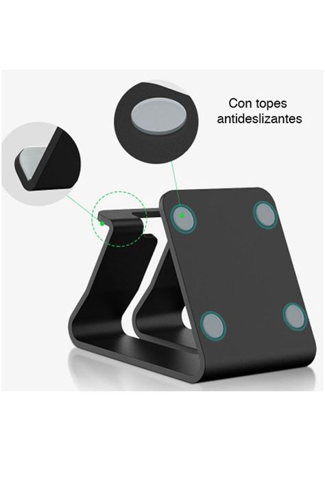Soporte celular de escritorio aluminio negro-6