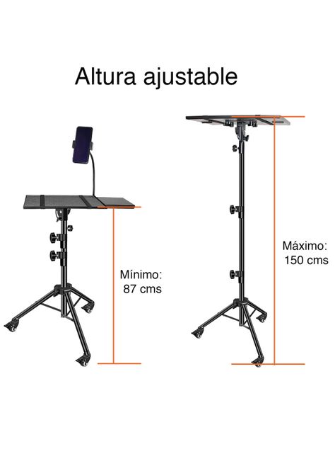 Atril Notebook y proyector con ruedas ajustable -2
