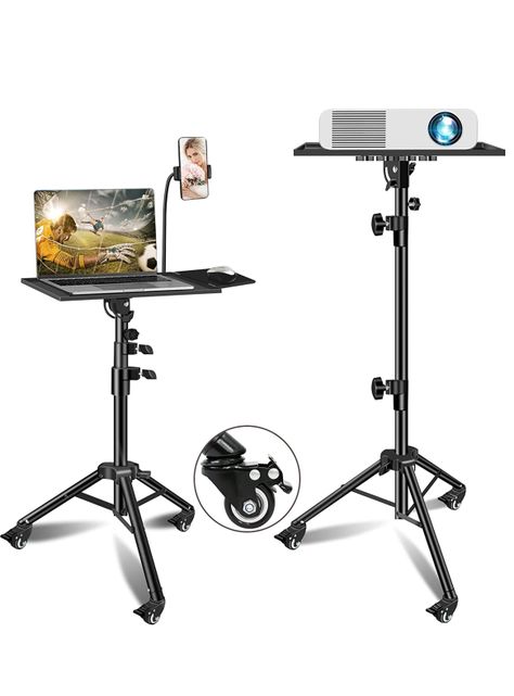 Atril Notebook y proyector con ruedas ajustable -3