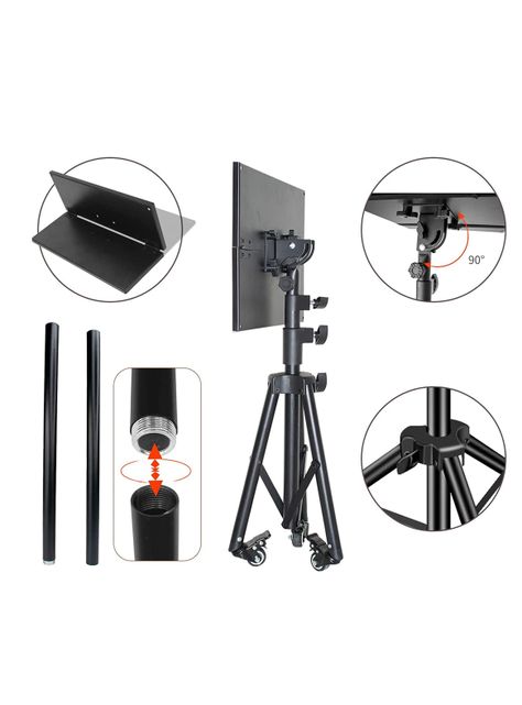 Atril Notebook y proyector con ruedas ajustable -4