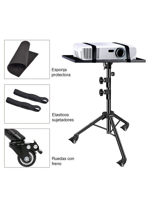 Atril Notebook y proyector con ruedas ajustable -5