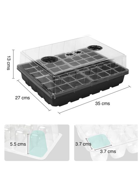 Almaciguera germinador semillas con tapa 48 celdas-2