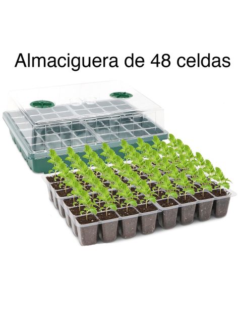  Almaciguera germinador semillas con tapa 48 celdas-4