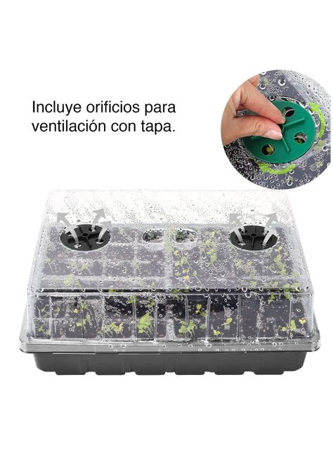  Almaciguera germinador semillas con tapa 48 celdas-5