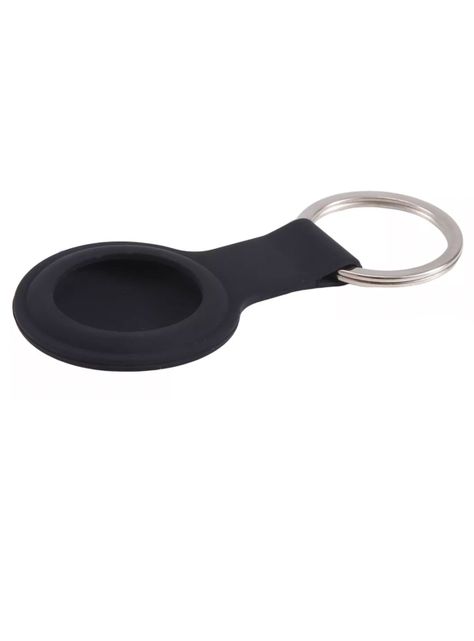 Funda Airtags llavero protector silicona negra-1