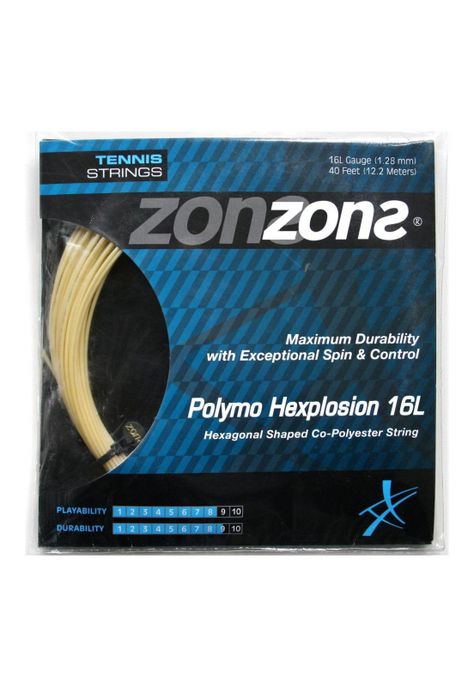 Set Cuerda Tenis Zons Polymo Hexplosion 1.28 Ámbar-0