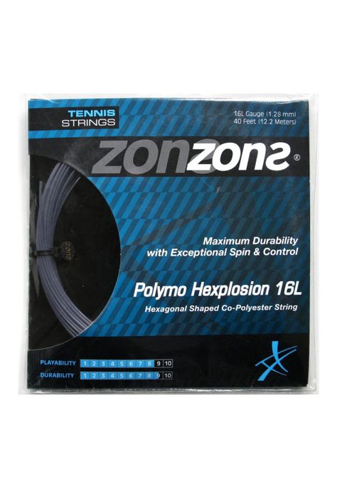 Set Cuerda Tenis Zons Polymo Hexplosion 1.28 Plata-0