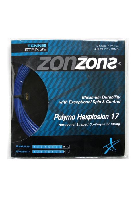 Set Cuerda Tenis Zons Polymo Hexplosion 1.23 Azul Oscuro-0