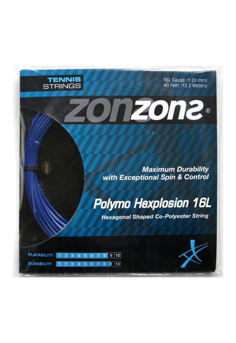 Set Cuerda Tenis Zons Polymo Hexplosion 1.28 Azul Oscuro-0