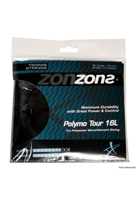 Set Cuerda Tenis Zons Polymo Tour 1.28 / 16L Negro-0