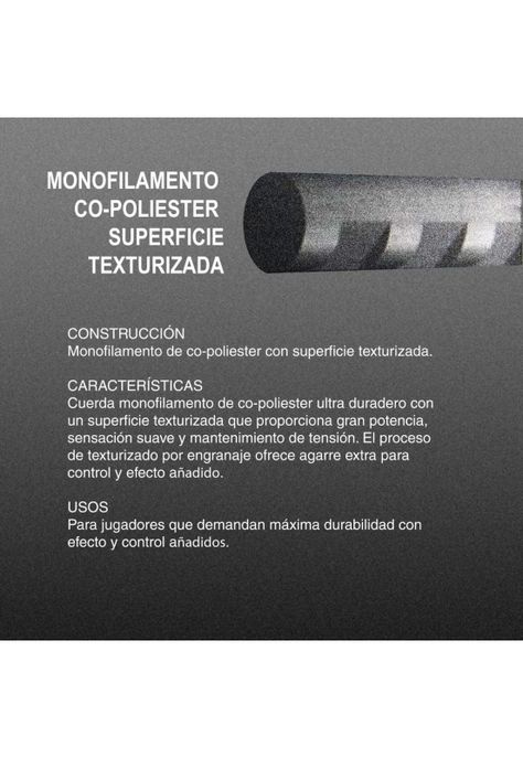 Rollo Cuerda Tenis Zons Polymo Tour Rough 1.25 / 16L Negro-1