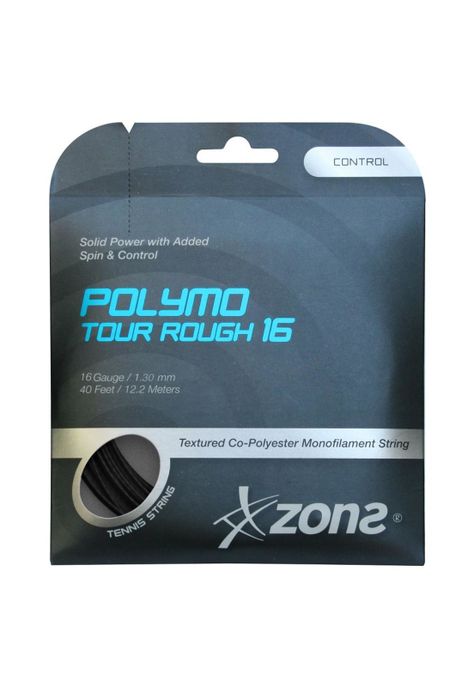Set Cuerda Tenis Zons Polymo Tour Rough 1.30 / 16 Negro-0