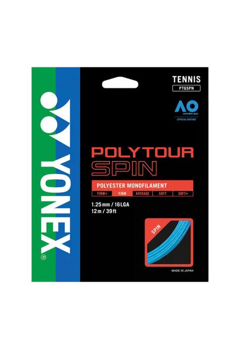 Set Cuerda Tenis POLY TOUR SPIN 1.25 / 16L Azul-0