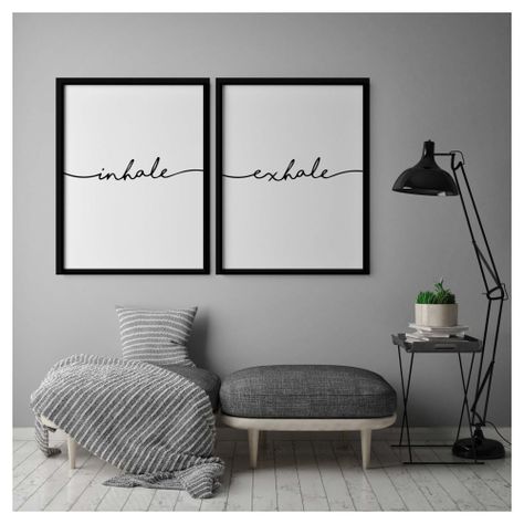 Set 2 Cuadros Inhale-Exhale Negro 40X50-1