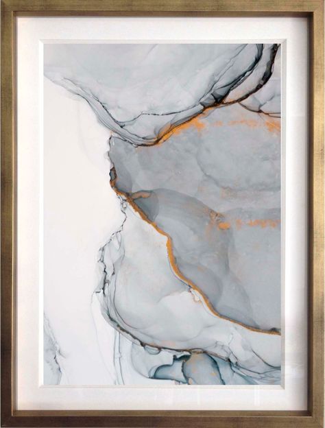 Set 3 Abstractos En B/N 40X50 Marco Dorado-3