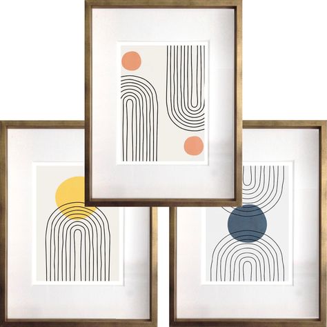 Set 3 Cuadros Tiki 40x50 Marco Dorado-0
