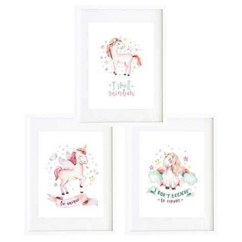 Set 3 Cuadros Unicornios 30X40-0