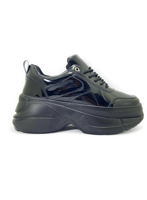 Zapatilla Plataforma Negro Charol Lula MININAS-0