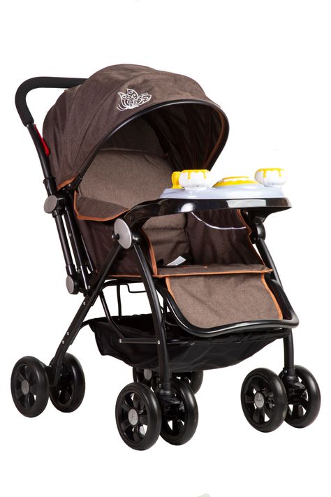 coche cuna con cambio de manillar con juguete musical kaki-0