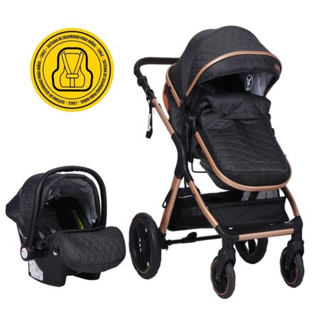 Coche Travel Sytem X1 Black con Silla Certificada-0