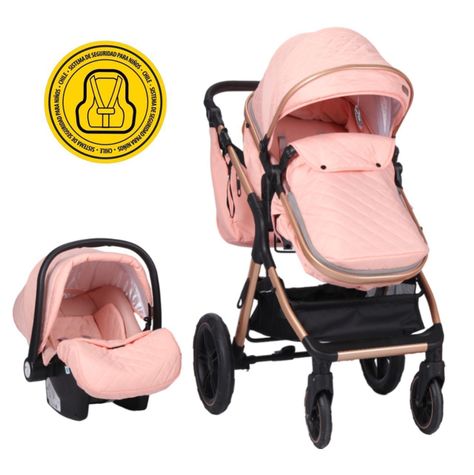 Coche Travel Sytem X1 Pink con Silla Certificada-0