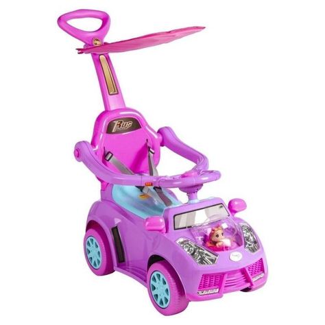 Auto Correpasillo con Guiador Rueda de Eva pink-0