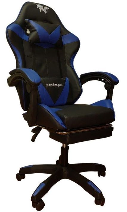 SILLA GAMER 730-5 AZUL ERGONOMICA RECLINABLE REPOSAPIES-0